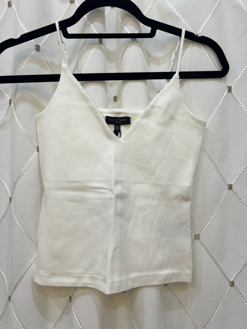rag & bone Cream V-Neck Knit Camisole Tank